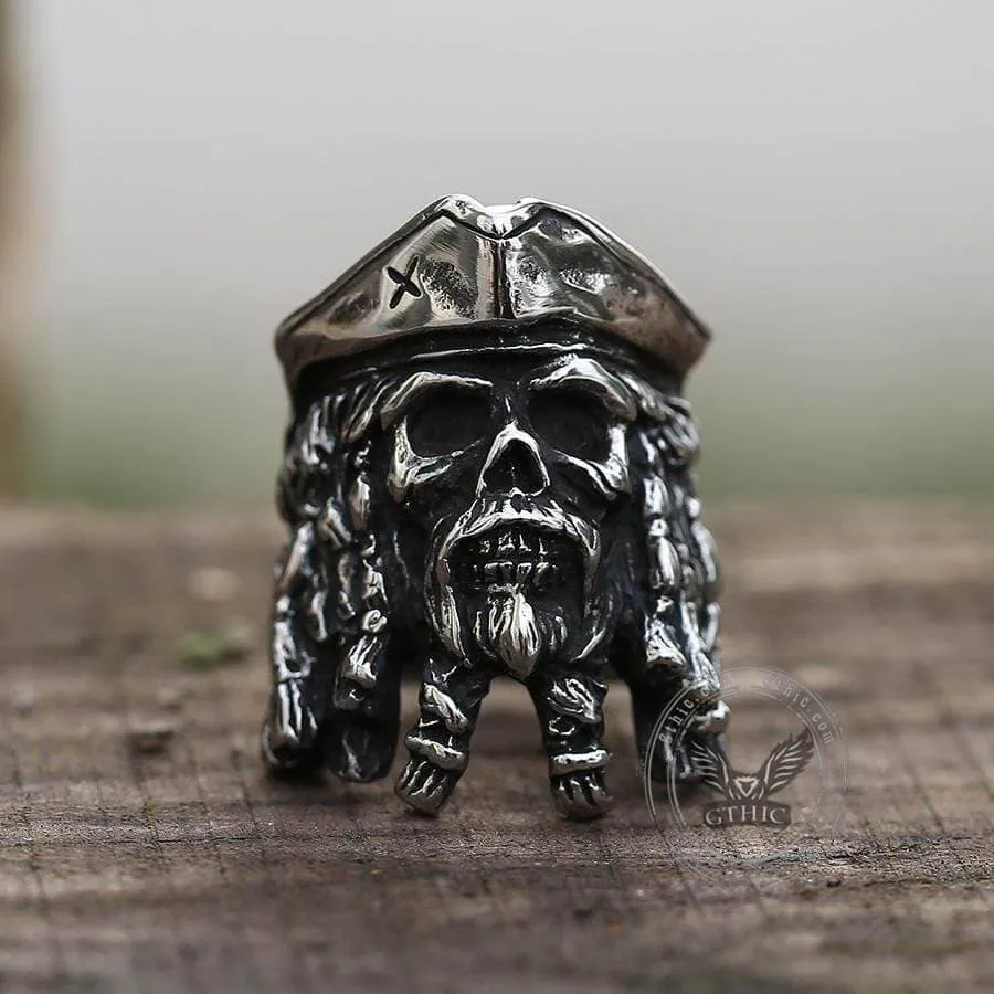 Pirate Captain Stainless Steel Skull Ring sold by GTHIC product image thumbnail 4