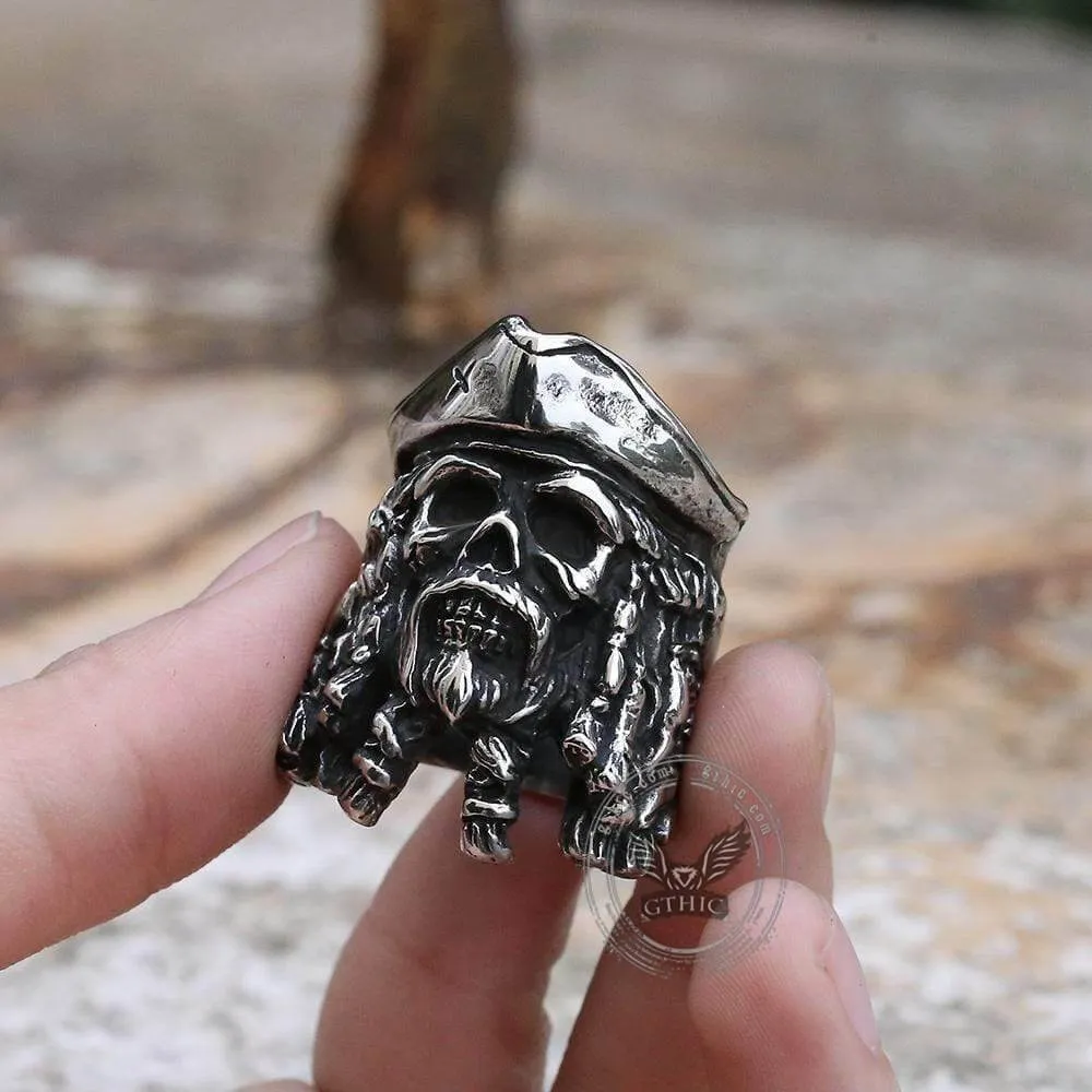 Pirate Captain Stainless Steel Skull Ring sold by GTHIC product image thumbnail 3