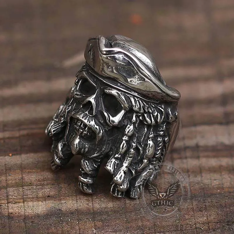 Pirate Captain Stainless Steel Skull Ring sold by GTHIC product image thumbnail 5