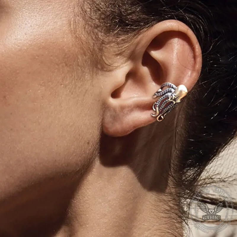 Punk Octopus Sterling Silver Ear Cuff sold by GTHIC product image thumbnail 2