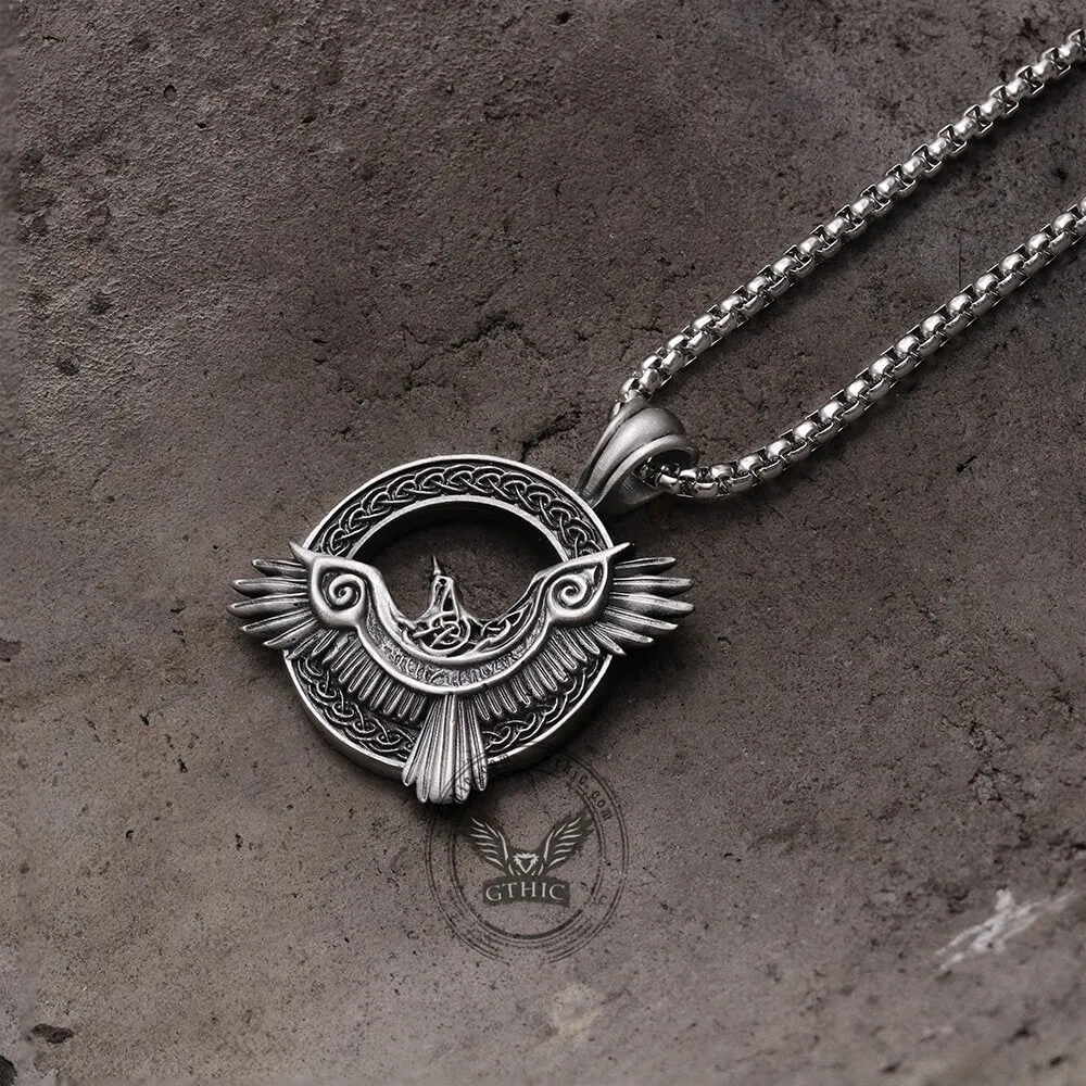Celtic Knot Raven Pure Tin Viking Necklace sold by GTHIC product image thumbnail 5