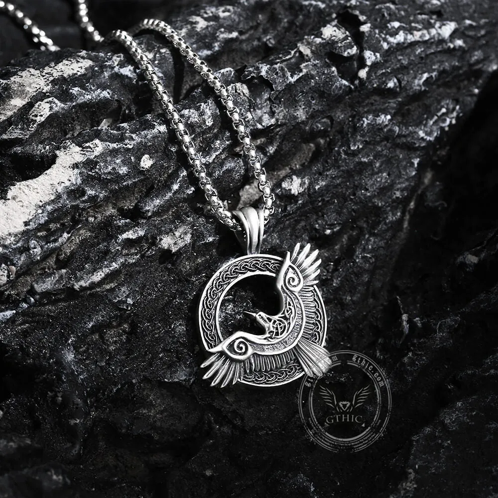 Celtic Knot Raven Pure Tin Viking Necklace sold by GTHIC product image thumbnail 4