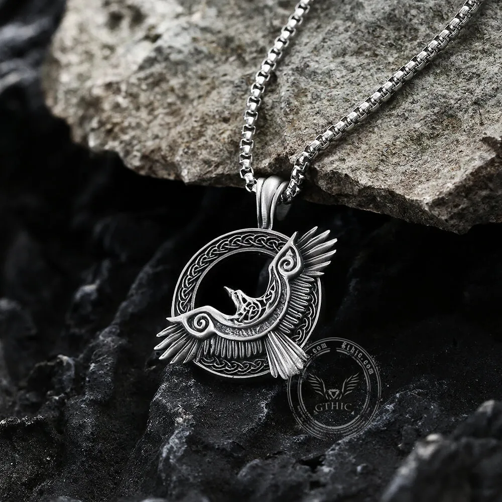 Celtic Knot Raven Pure Tin Viking Necklace sold by GTHIC
