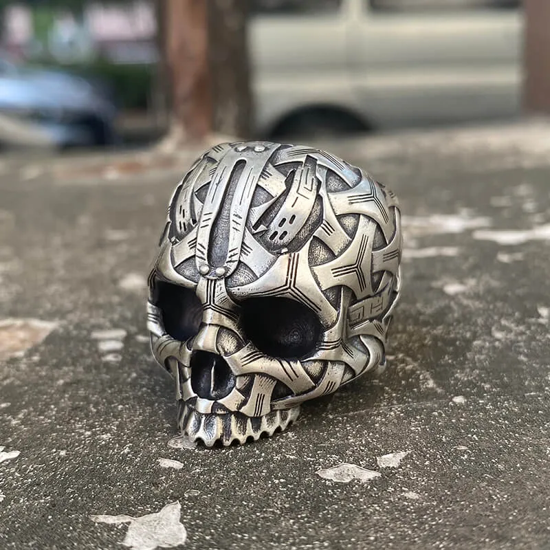 Bandage Woven Sterling Silver Skull Ring sold by GTHIC