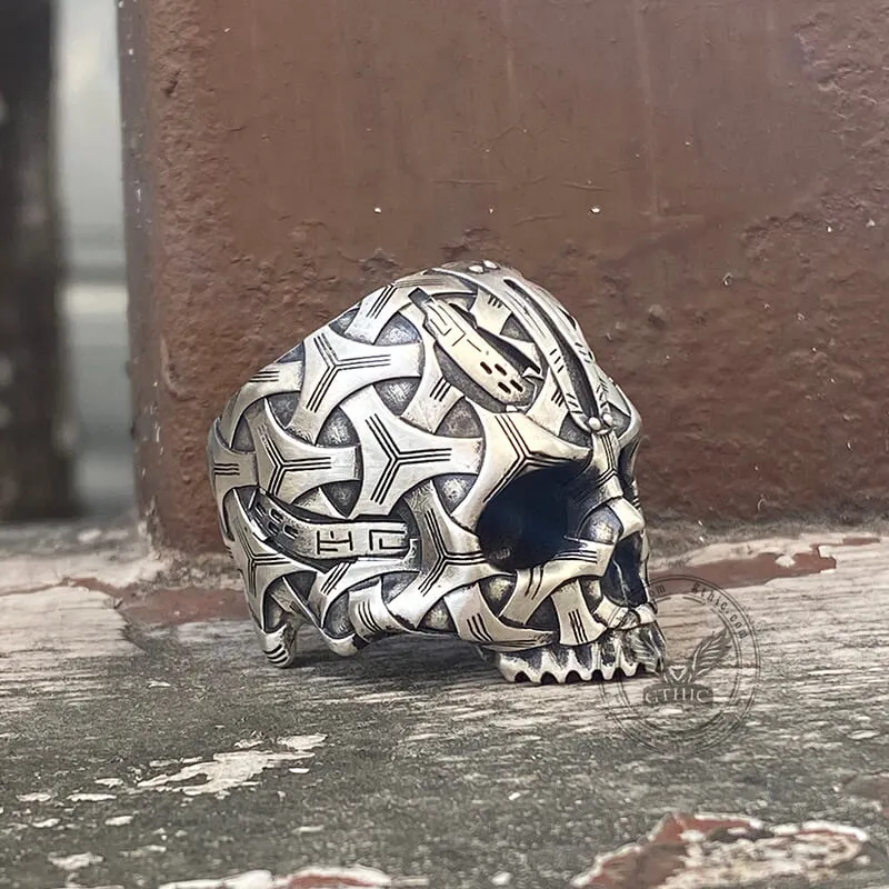 Bandage Woven Sterling Silver Skull Ring sold by GTHIC product image thumbnail 4