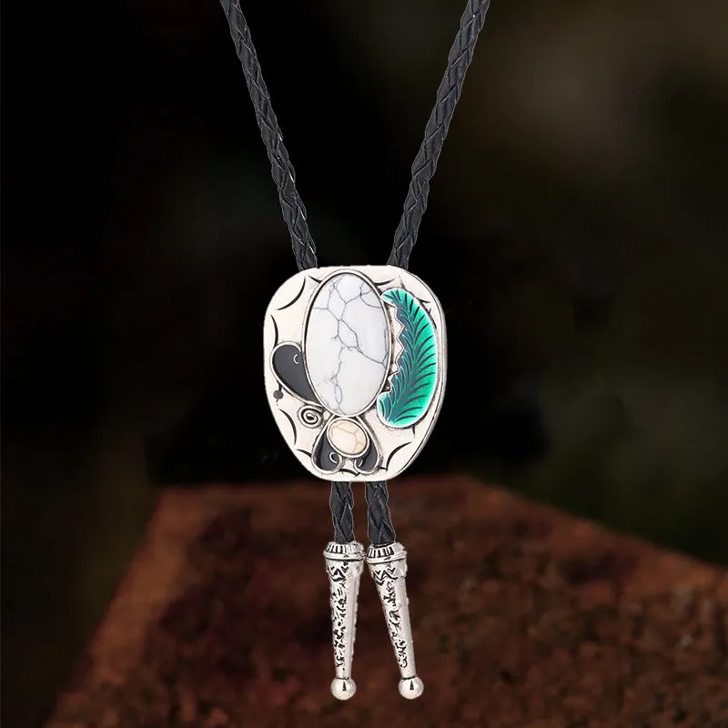 Vintage Gem Feather Heart Design Alloy Bolo Tie sold by GTHIC product image thumbnail 2