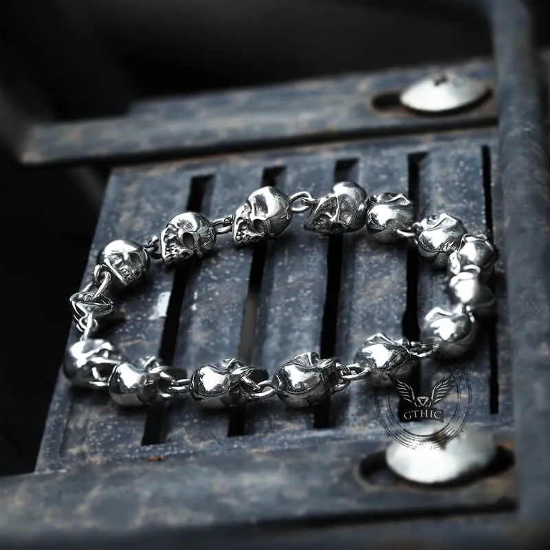 Gothic Skull Head Link Stainless Steel Bracelet sold by GTHIC product image thumbnail 4
