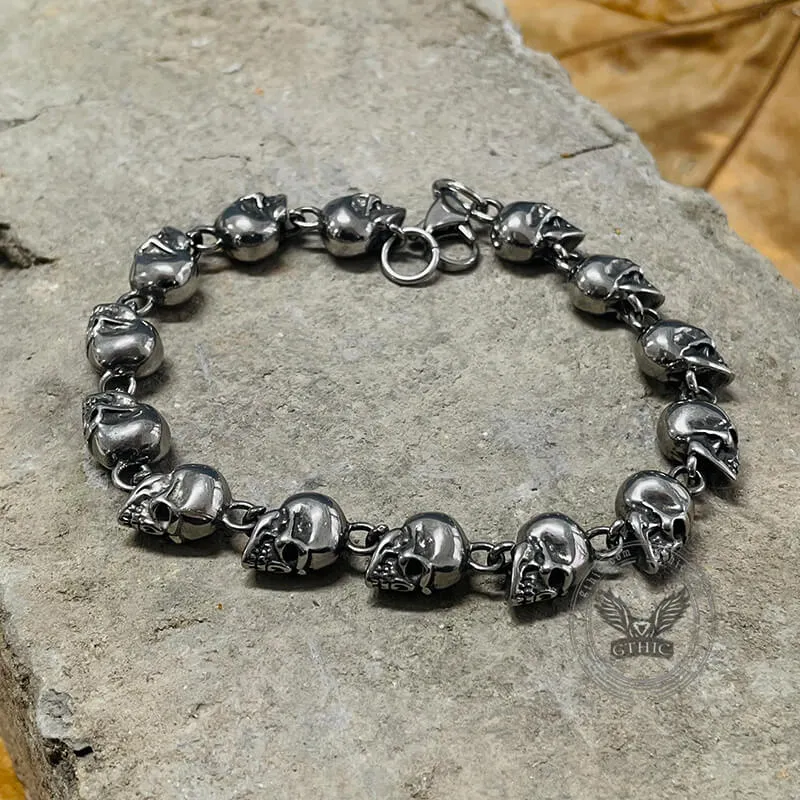 Gothic Skull Head Link Stainless Steel Bracelet sold by GTHIC product image thumbnail 5