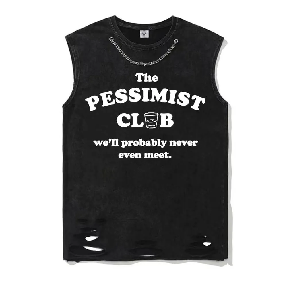 The Pessimist Club Vintage Washed Vest Top sold by GTHIC