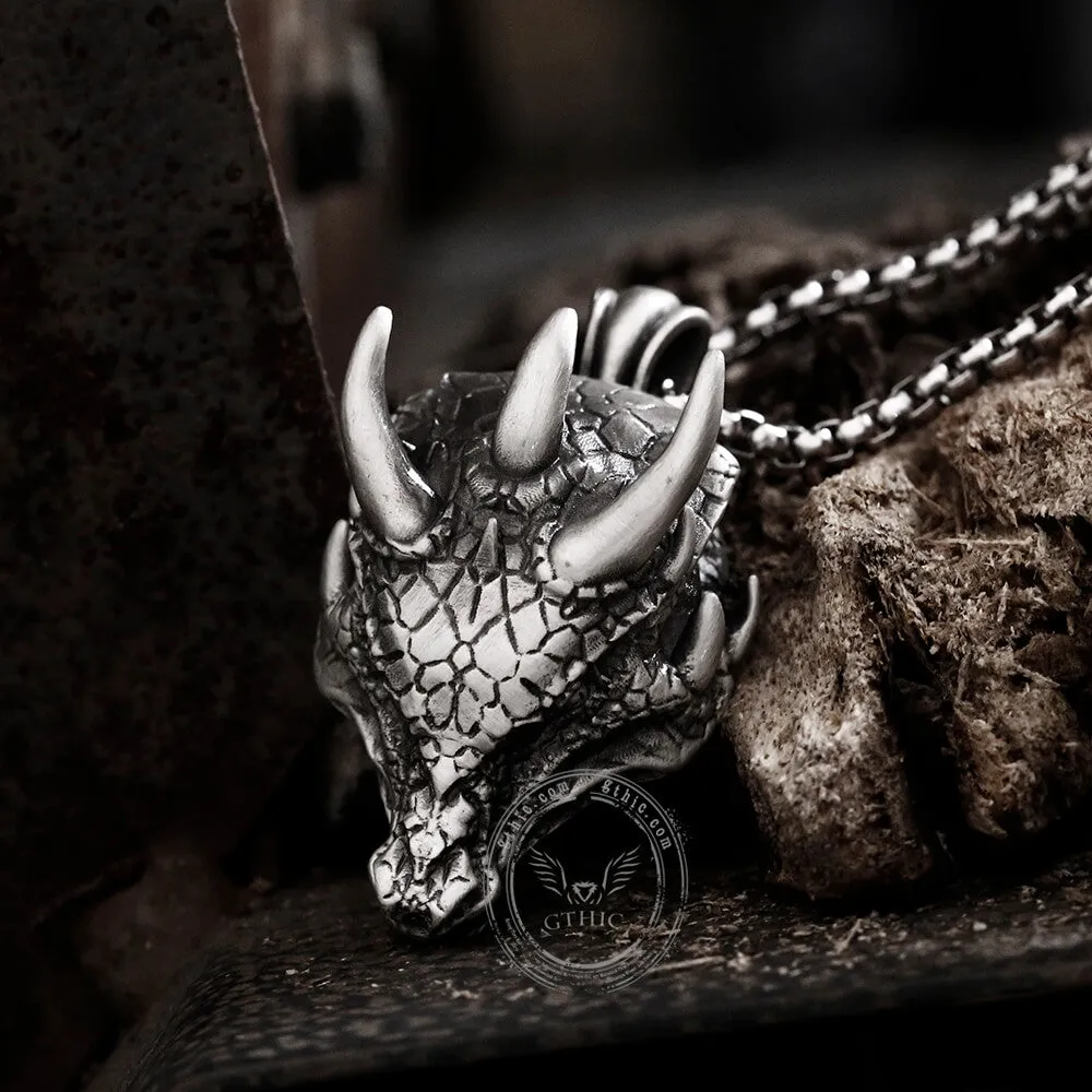 Domineering Dragon Head Pure Tin Necklace sold by GTHIC product image thumbnail 3