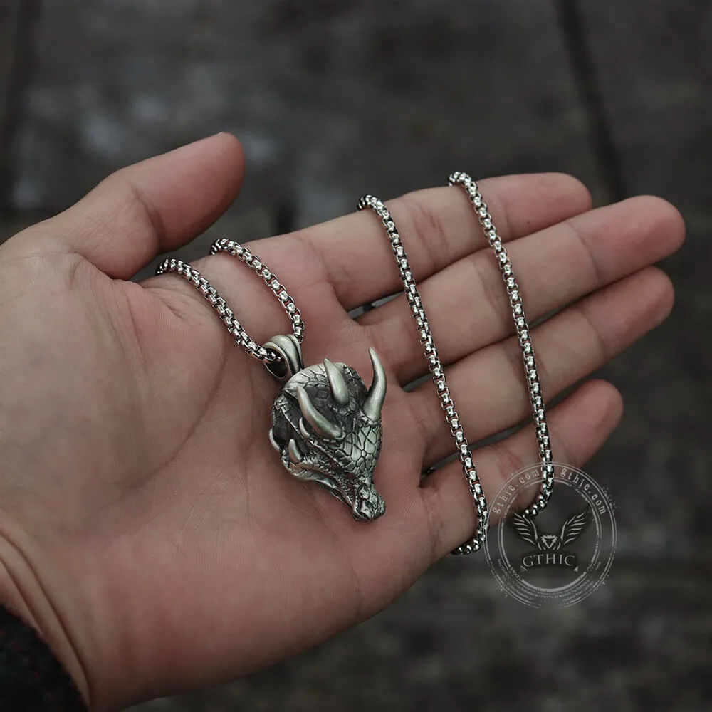 Domineering Dragon Head Pure Tin Necklace sold by GTHIC product image thumbnail 2