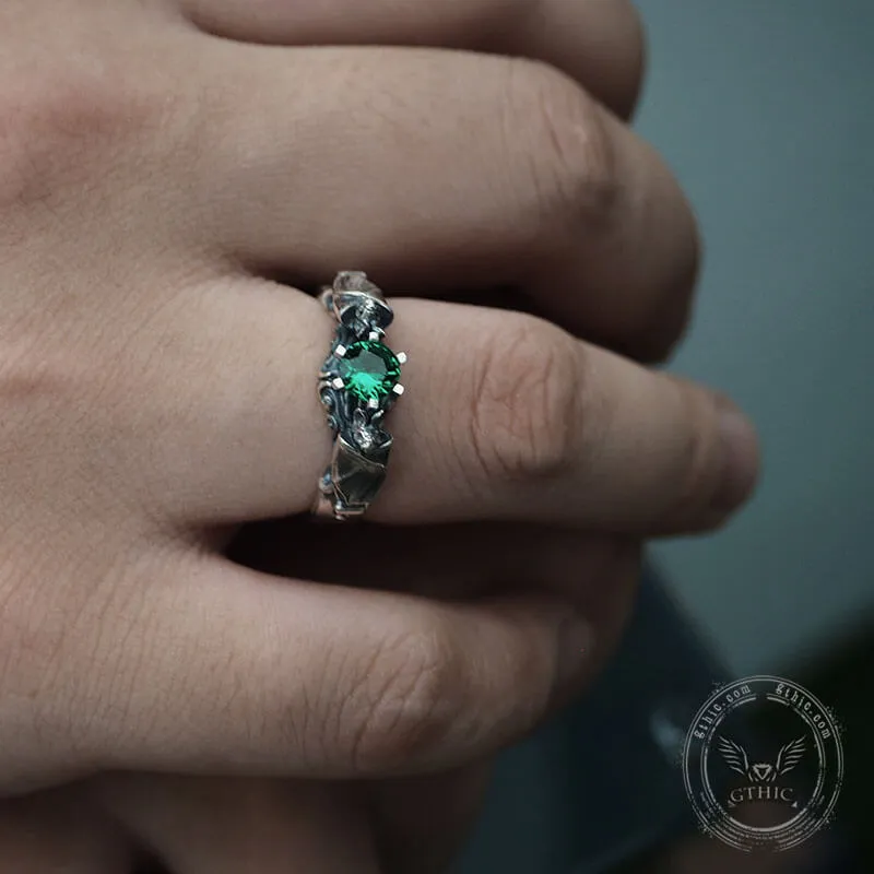 Gothic Bat Diopside Sterling Silver Ring sold by GTHIC product image thumbnail 3