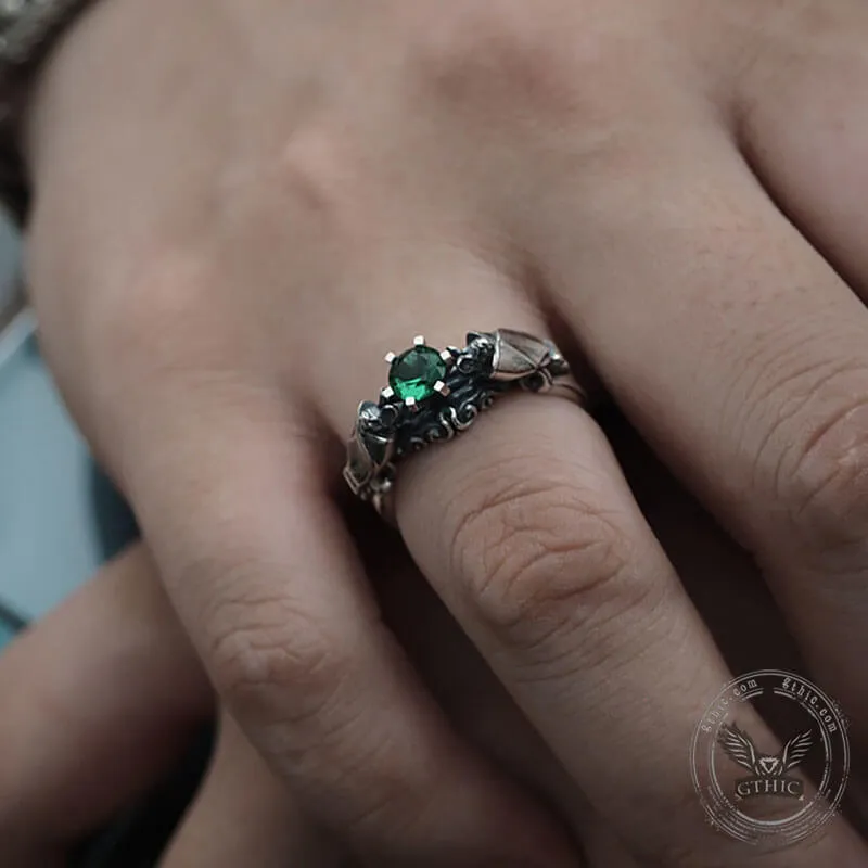 Gothic Bat Diopside Sterling Silver Ring sold by GTHIC product image thumbnail 2