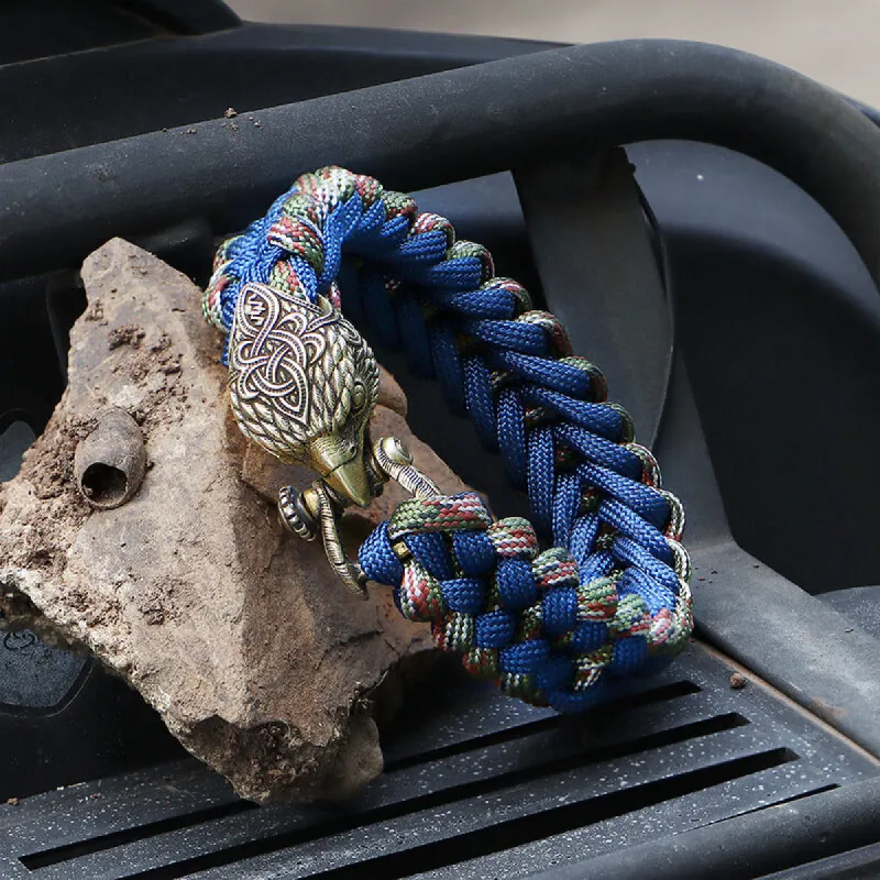 Celtic Knot Eagle Brass Braided Paracord Bracelet sold by GTHIC