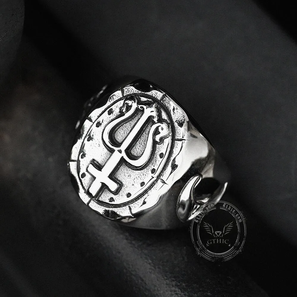 Trident of Poseidon Stainless Steel Petrine Cross Ring sold by GTHIC product image thumbnail 5