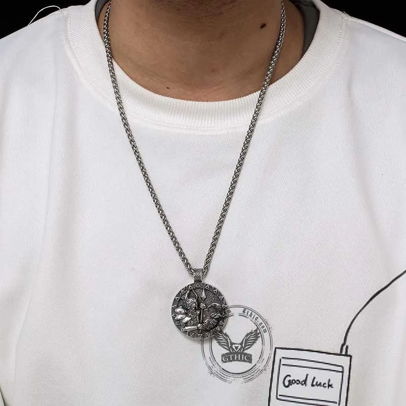 Triquetra Odin Ravens Stainless Steel Viking Pendant sold by GTHIC product image thumbnail 2