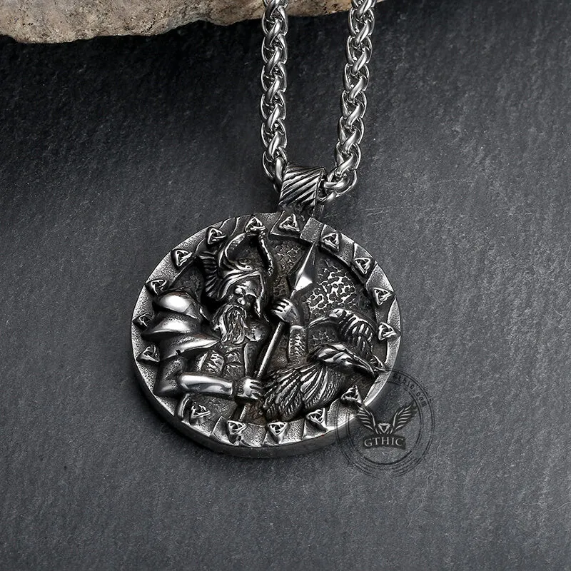 Triquetra Odin Ravens Stainless Steel Viking Pendant sold by GTHIC product image thumbnail 3