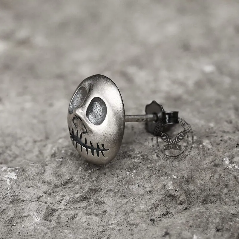 Pumpkin Prince Sterling Silver Skull Stud Earrings sold by GTHIC product image thumbnail 2