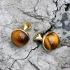 Tiger’s Eye Brass Gemstone Cufflinks sold by GTHIC