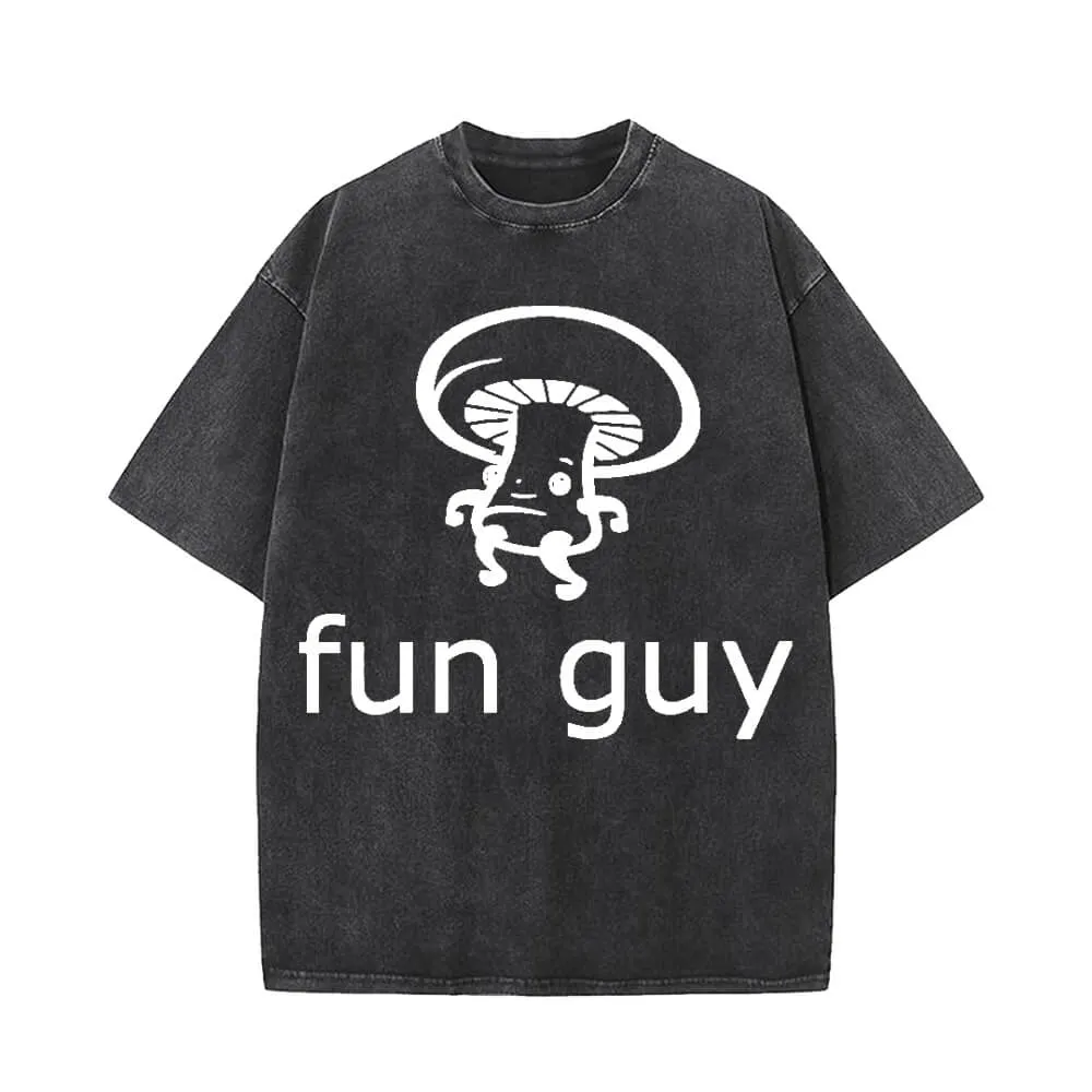 Fun Guy Print Vintage Washed T-shirt sold by GTHIC