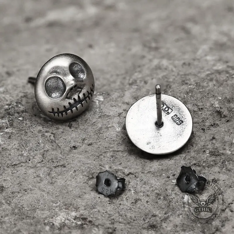 Pumpkin Prince Sterling Silver Skull Stud Earrings sold by GTHIC product image thumbnail 4