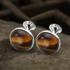 Tiger’s Eye Brass Gemstone Cufflinks sold by GTHIC