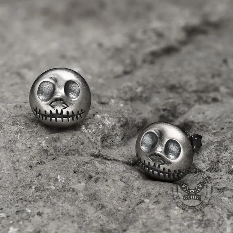 Pumpkin Prince Sterling Silver Skull Stud Earrings sold by GTHIC product image thumbnail 5