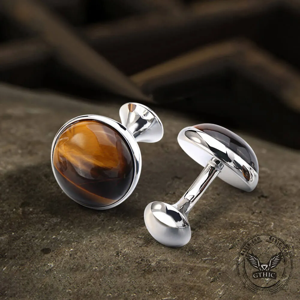 Tiger’s Eye Brass Gemstone Cufflinks sold by GTHIC product image thumbnail 4