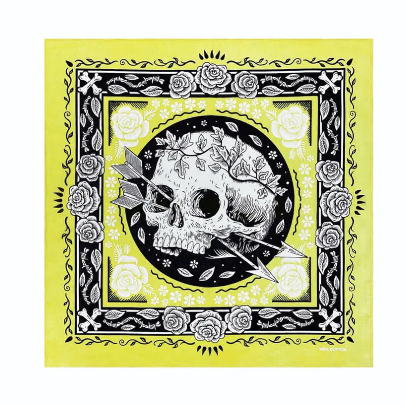 Skull Arrow Cotton Square Scarf sold by GTHIC
