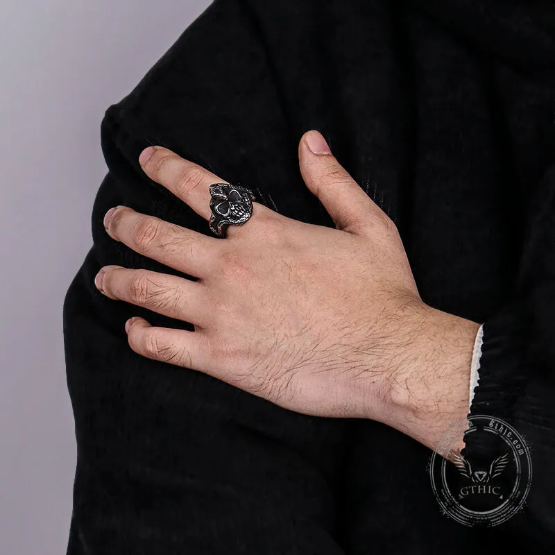 Coiled Snake Skull Stainless Steel Ring sold by GTHIC product image thumbnail 3