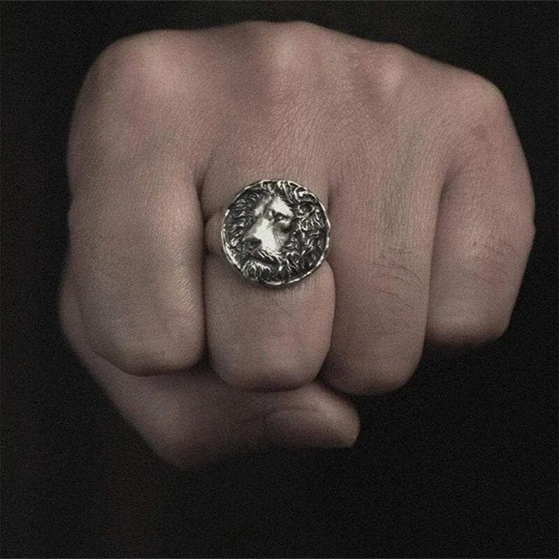 Vintage Lion King Sterling Silver Seal Ring sold by GTHIC product image thumbnail 2