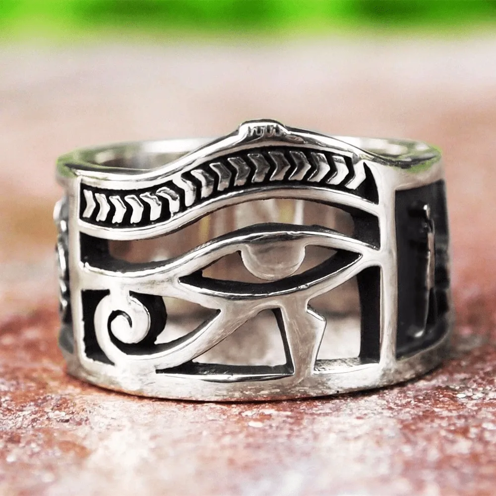 Egyptian Eye of Ra Ankh Stainless Steel Egypt Ring sold by GTHIC product image thumbnail 4