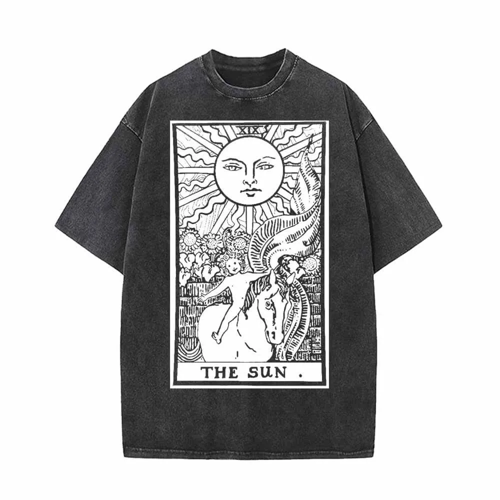 The Sun Tarot Card Vintage Washed T-shirt sold by GTHIC