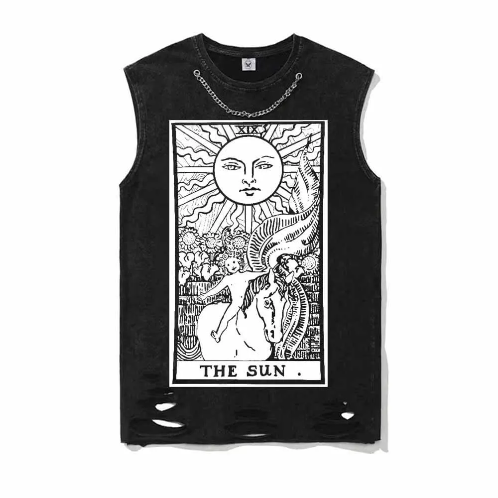The Sun Tarot Card Vintage Washed T-shirt Vest Top sold by GTHIC product image thumbnail 2