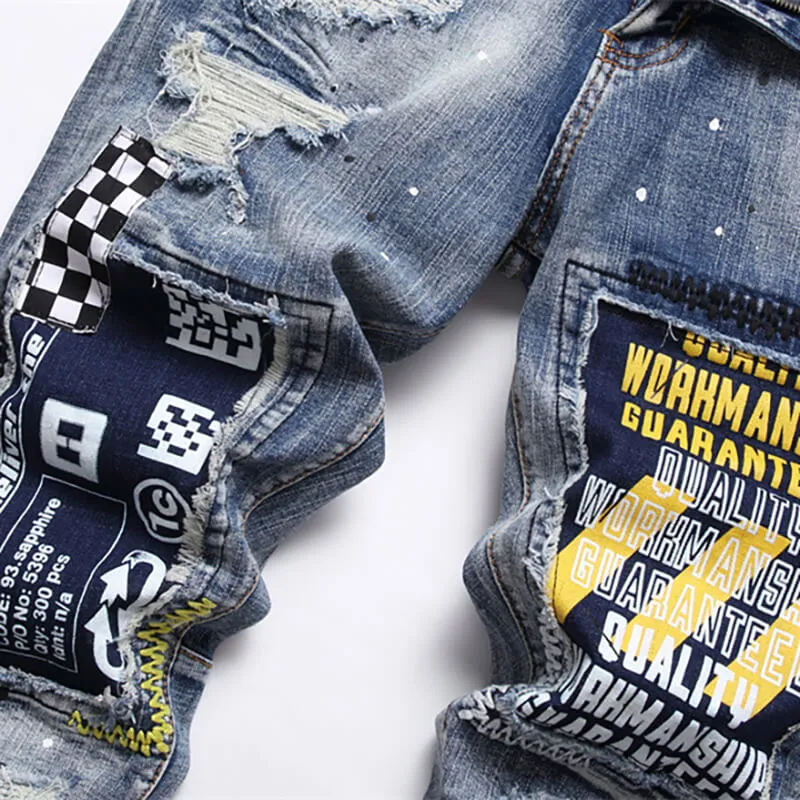 Punk Ripped Panel Cotton Mid Rise Pants sold by GTHIC product image thumbnail 3