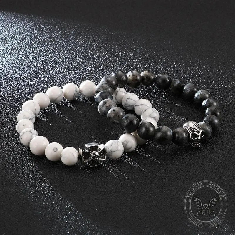 Cross Skull Turquoise Stainless Steel Bracelet sold by GTHIC