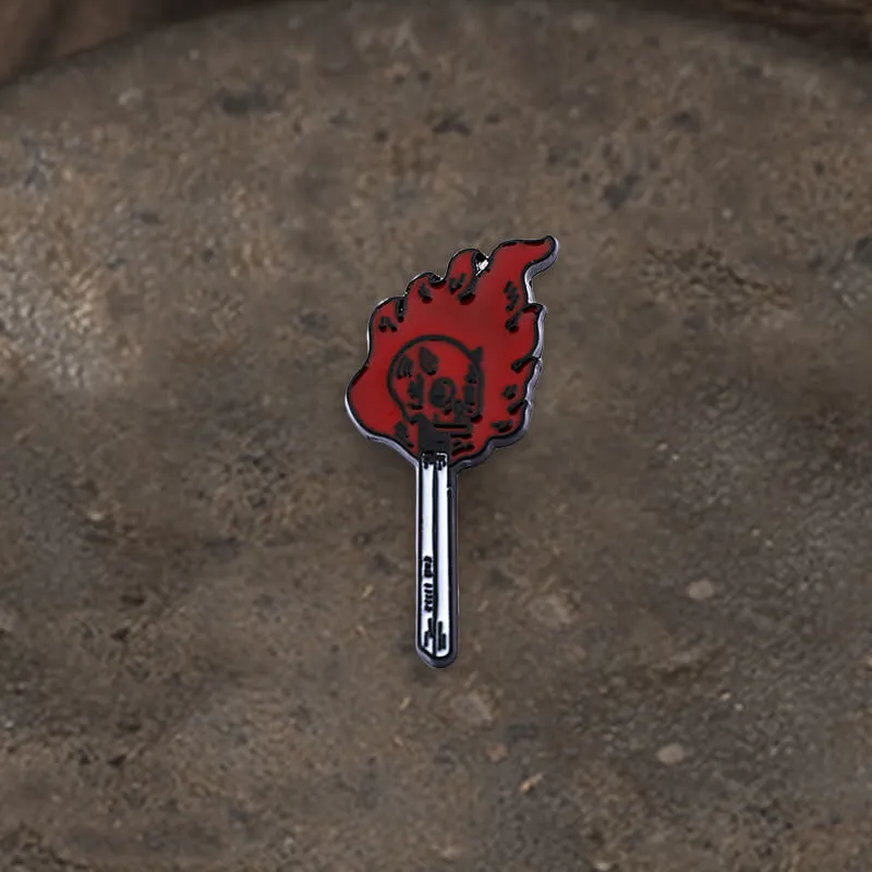 Punk Burning Skull Alloy Brooch sold by GTHIC