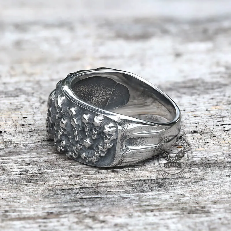 Catacombs Skulls Stainless Steel Biker Ring sold by GTHIC product image thumbnail 4
