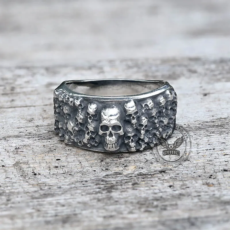 Catacombs Skulls Stainless Steel Biker Ring sold by GTHIC product image thumbnail 5