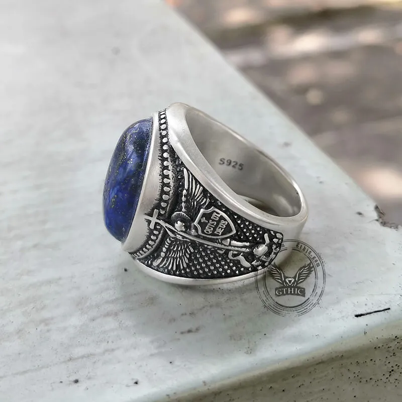 Lapis Lazuli Archangel Michael Sterling Silver Gemstone Ring sold by GTHIC product image thumbnail 4