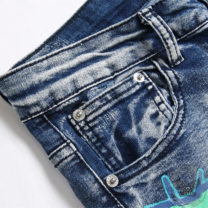 Chaos Skull Print Cotton Punk Pants sold by GTHIC product image thumbnail 5