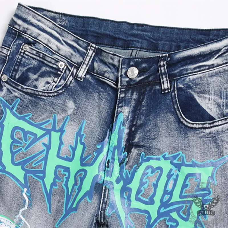Chaos Skull Print Cotton Punk Pants sold by GTHIC product image thumbnail 3