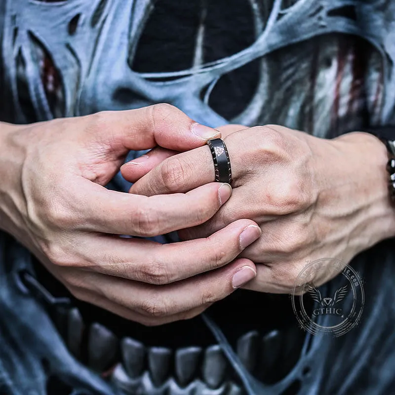 Valknut Runes Stainless Steel Viking Ring sold by GTHIC product image thumbnail 2