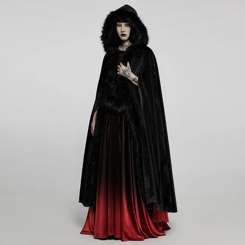 Gothic Fur Collar Winter Hooded Cape sold by GTHIC