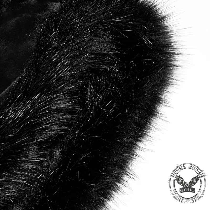 Gothic Fur Collar Winter Hooded Cape sold by GTHIC product image thumbnail 5