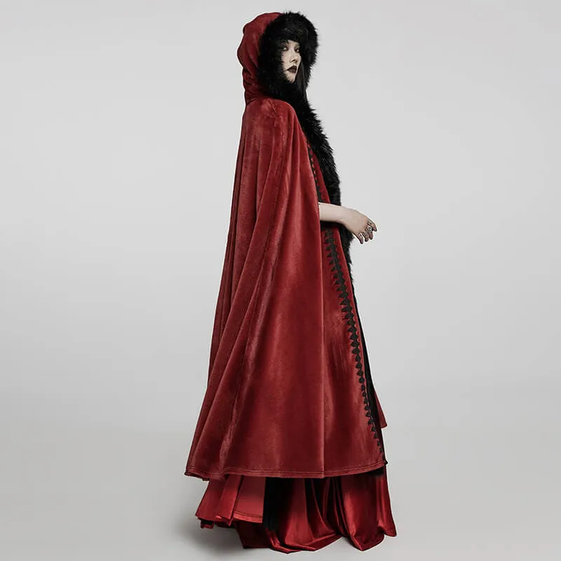 Gothic Fur Collar Winter Hooded Cape sold by GTHIC product image thumbnail 2
