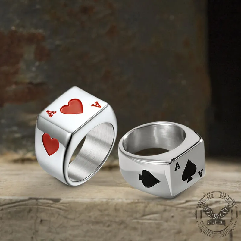 Poker Card Stainless Steel Ring sold by GTHIC