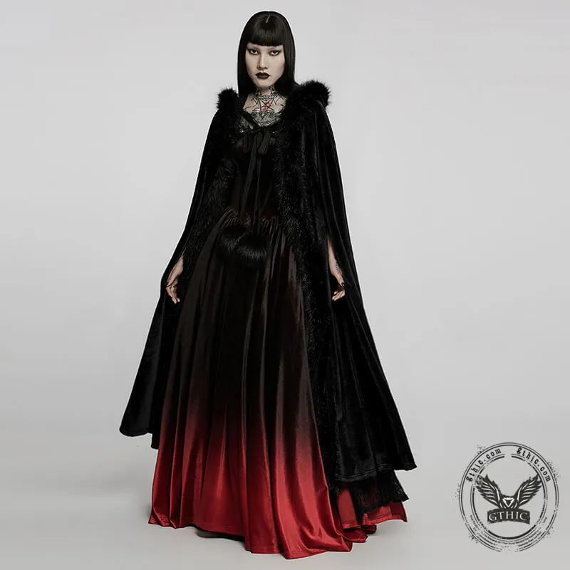 Gothic Fur Collar Winter Hooded Cape sold by GTHIC product image thumbnail 3