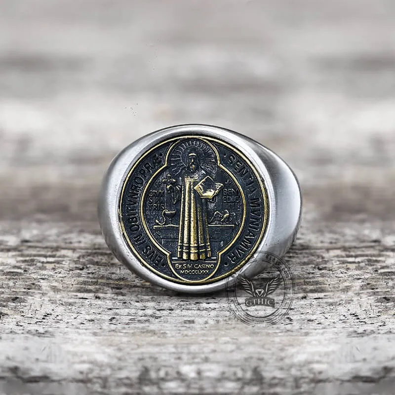 Saint Benedict Stainless Steel Ring sold by GTHIC product image thumbnail 4