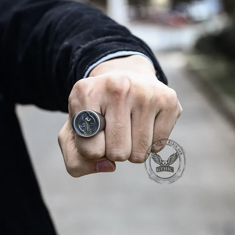 Saint Benedict Stainless Steel Ring sold by GTHIC product image thumbnail 2